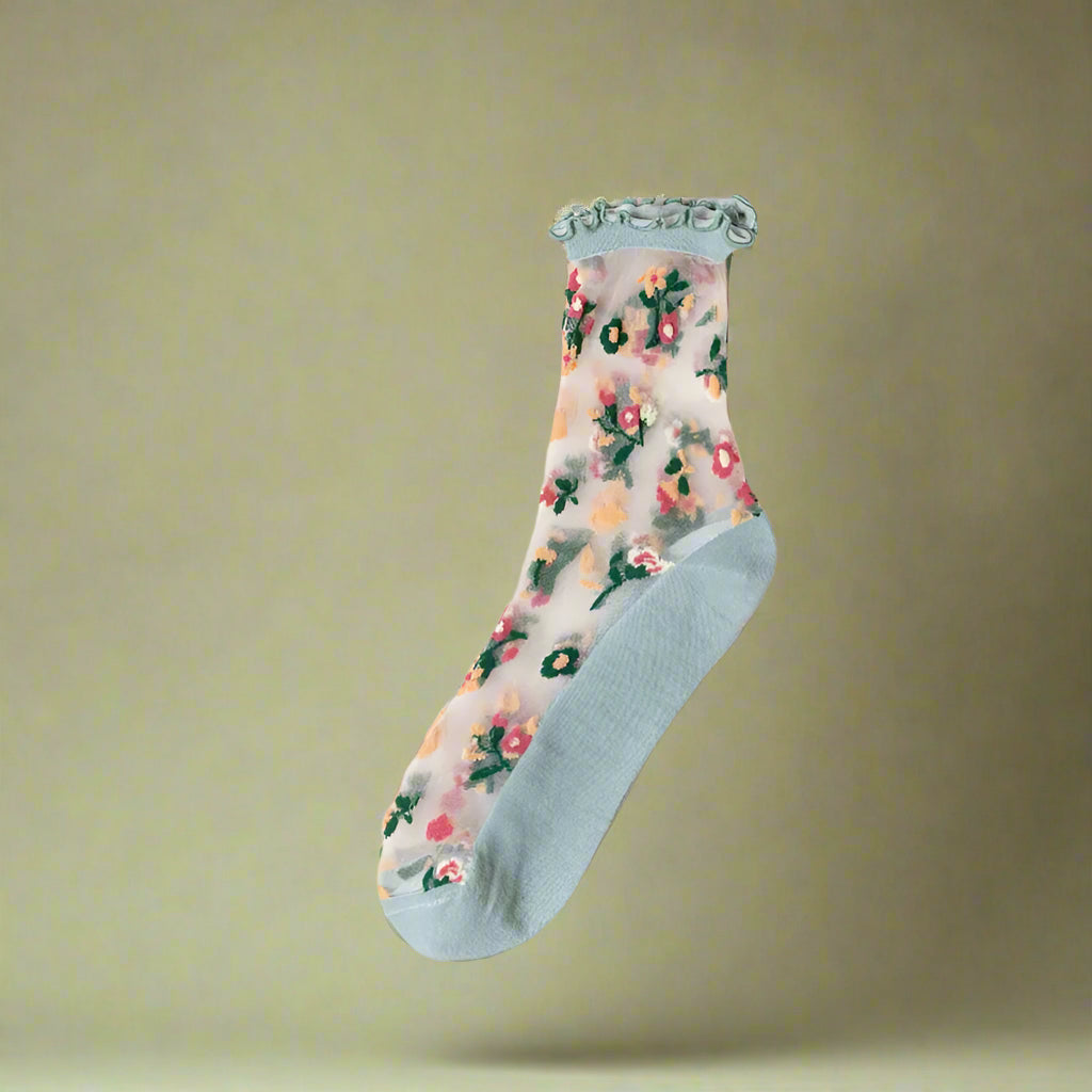 Cottagecore Sheer Floral Garden Socks cottagecoreclothes