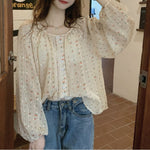 Cottagecore French Style Floral Casual Shirt