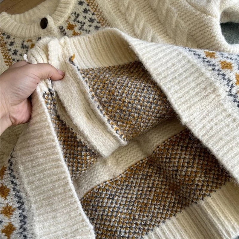 Cottagecore Valley Fair Isle Cardigan