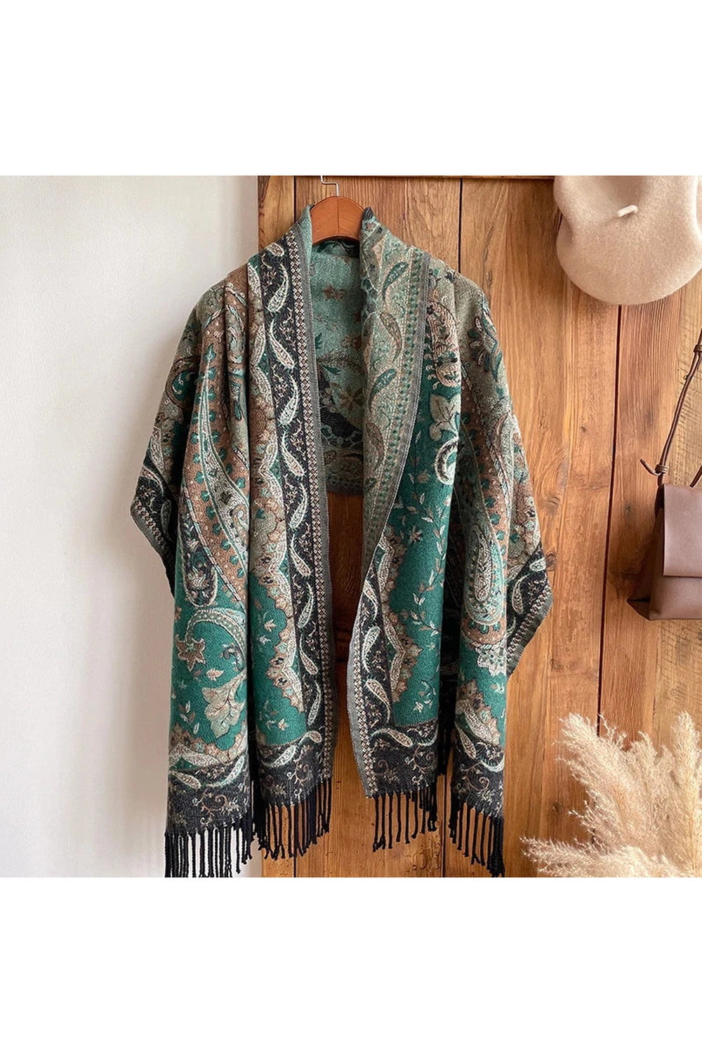 Vintage Paisley Patterned Poncho