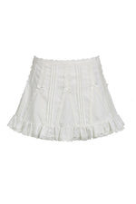 White Bow Lace Fairycore Mini Skirts