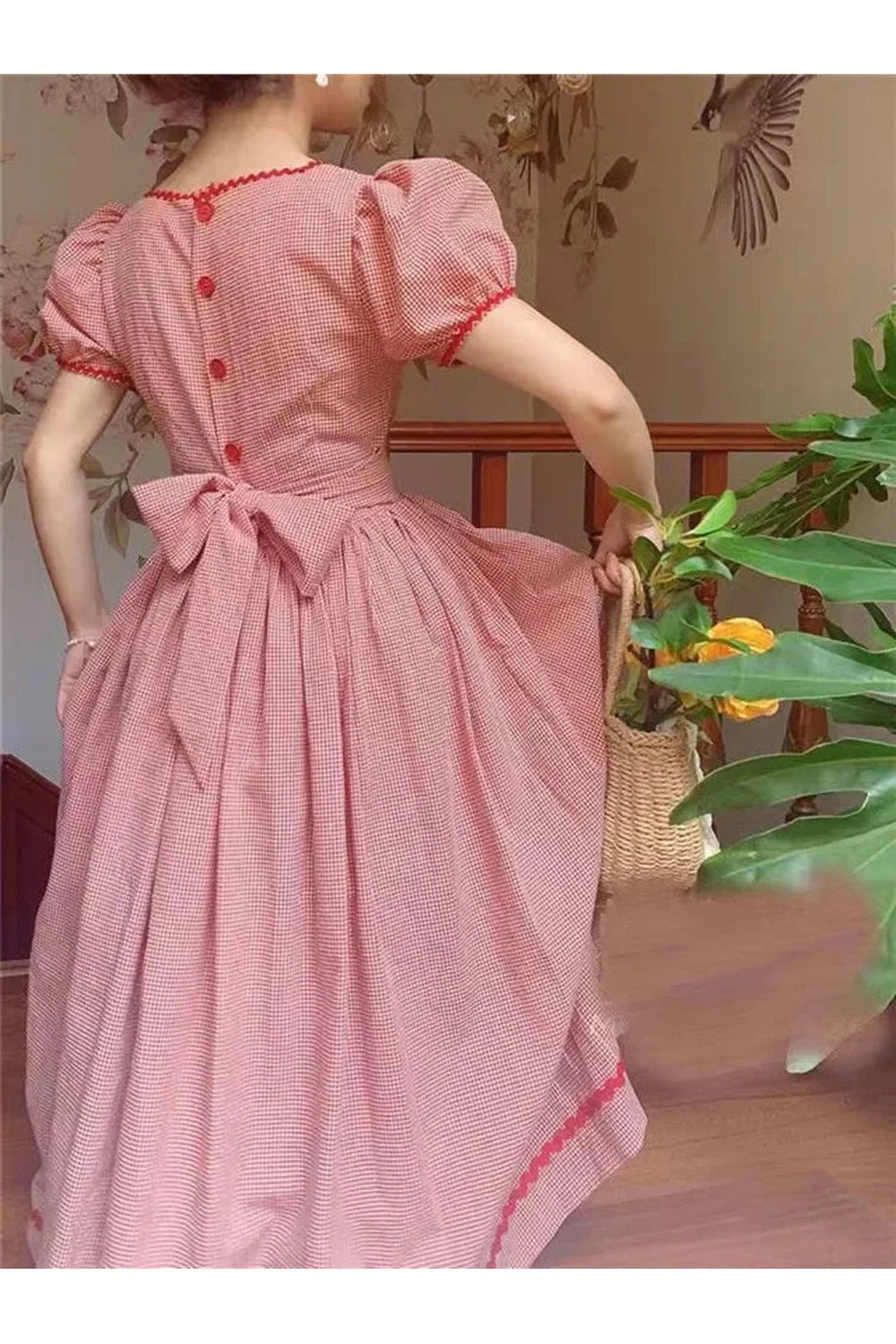 Pink Plaid Victorian Dress