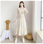 Vintage Lace Charm Midi Dress