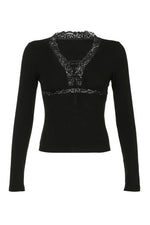 Dark Cottagecore Lace Top