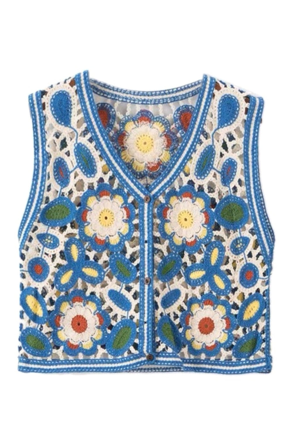 Cottagecore Crochet Floral Vest cottagecoreclothes