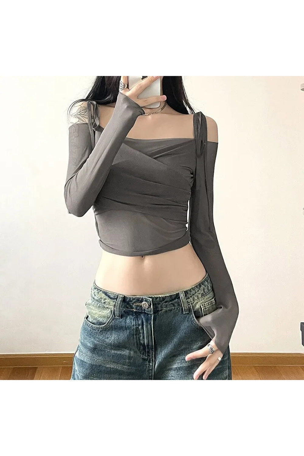 Fairy Core Off-Shoulder Mesh T-shirt cottagecoreclothes