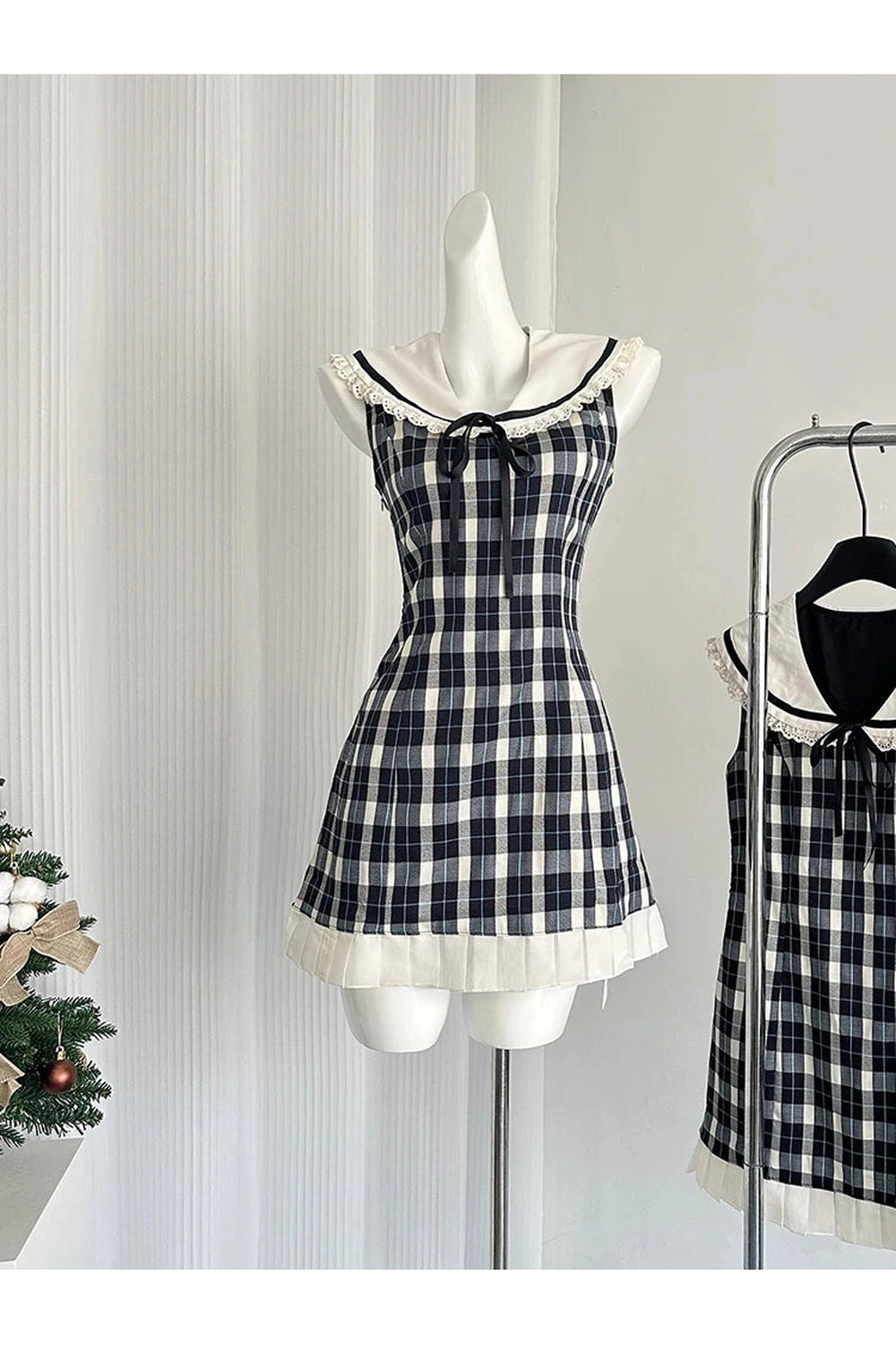 Vintage-Inspired Gingham Mini Dress