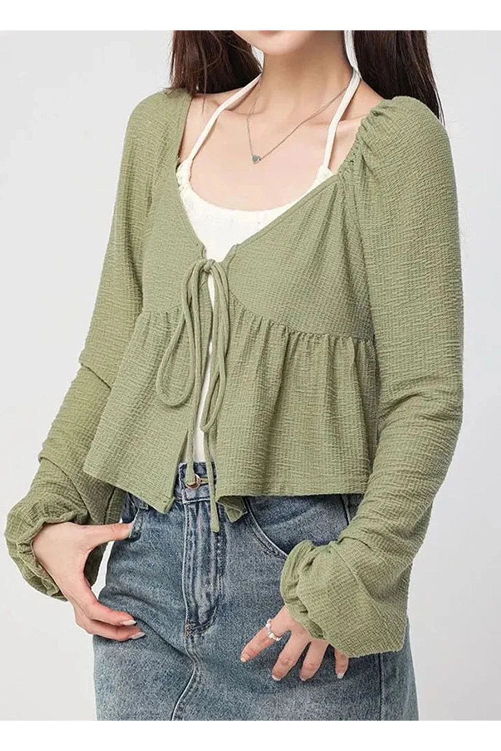 Sage Serenade Puff Sleeve Top