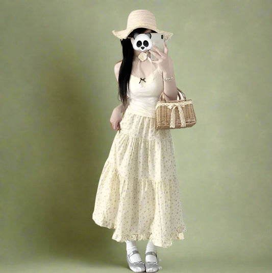 Cottagecore Floral Ruffled Tiered Skirt cottagecoreclothes