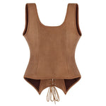 Goblincore Rustic Brown Lace-Up Corset
