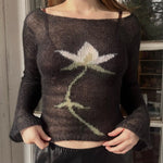 Midnight Bloom Knit Sweater