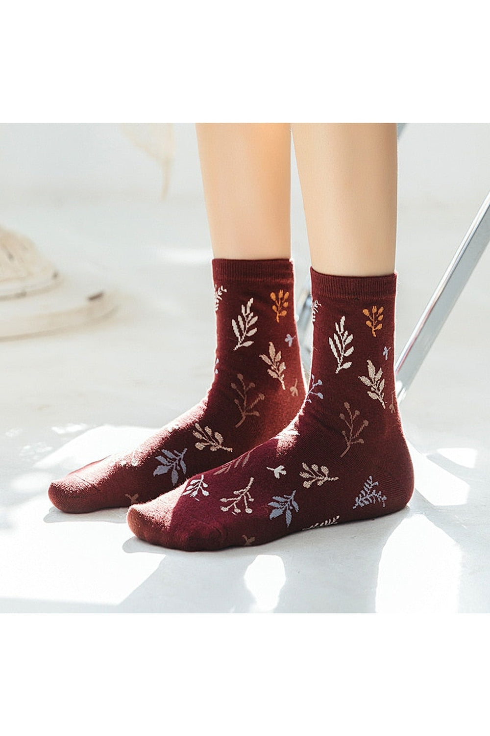 Cottagecore Japanese Print Long Socks cottagecoreclothes