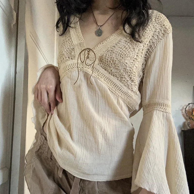 Cottagecore Bell Sleeve Top