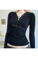 Dark Cottagecore Lace Top