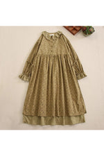 Mori Girl Ruffled Sage Floral Dress