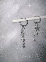 Celestial Star Charm Hoop Earrings