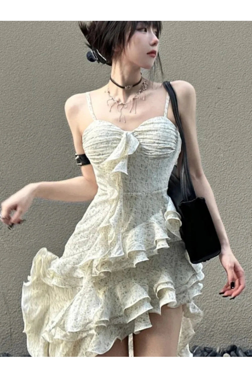 Spaghetti Strap Ruffle Dress