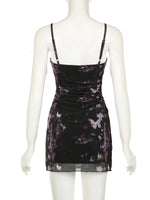 Dark Cottagecore Butterfly Lace Slip Dress