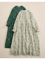 Mori Girl Floral Embroidered Long Sleeve Dress