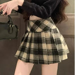 Vintage Checkered High-Waist Skirt