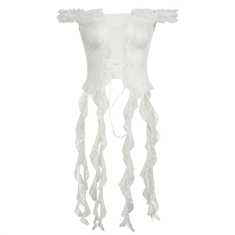 Fairycore Jellyfish Ruffle Corset Top