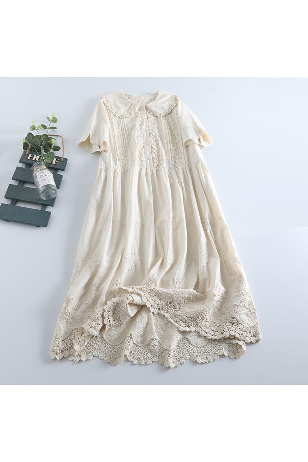 Lace Collar Sweet Mori Girl Dress cottagecoreclothes