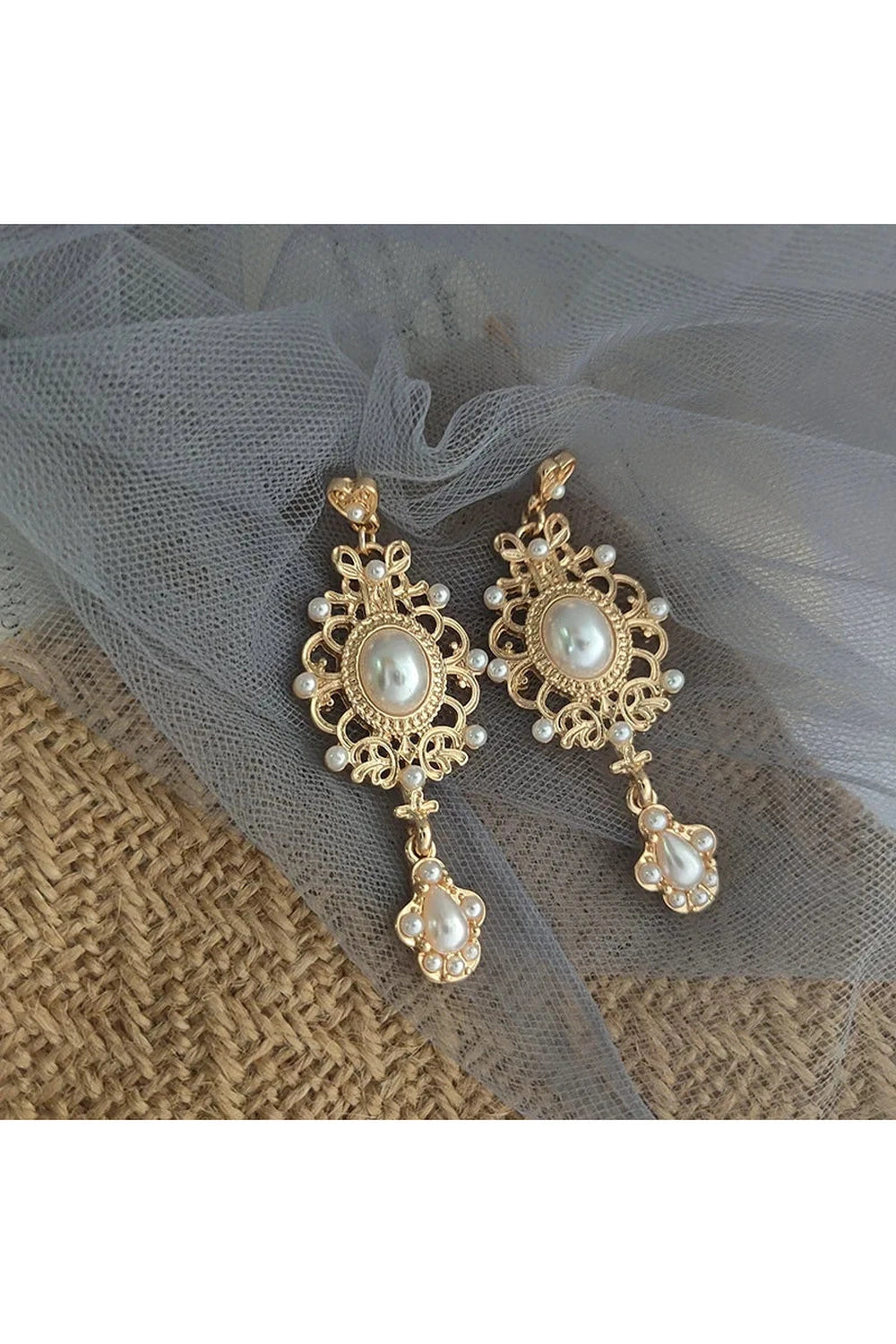 Vintage Baroque Pearl Earrings