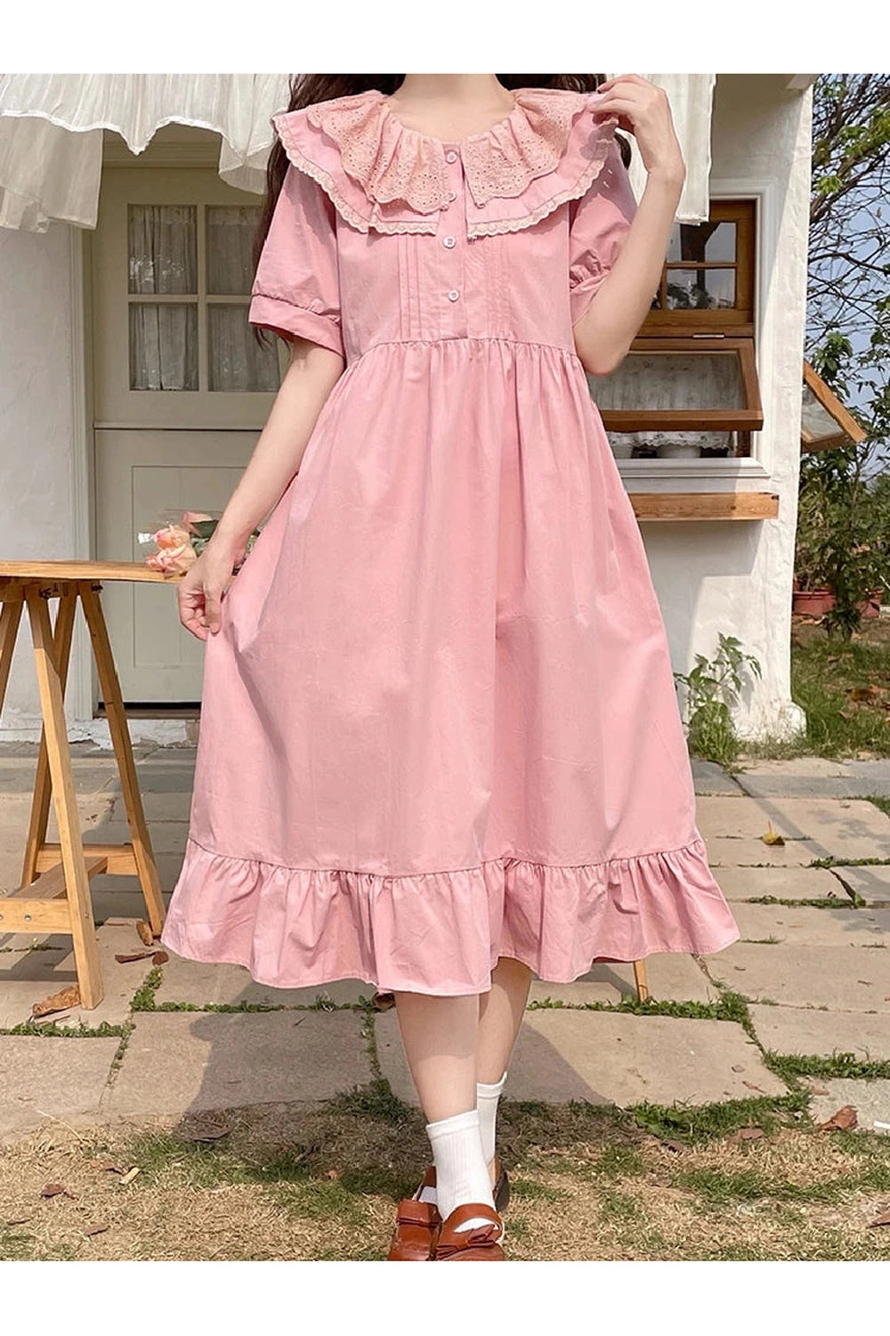 Pink Mori Girl Lace Dress