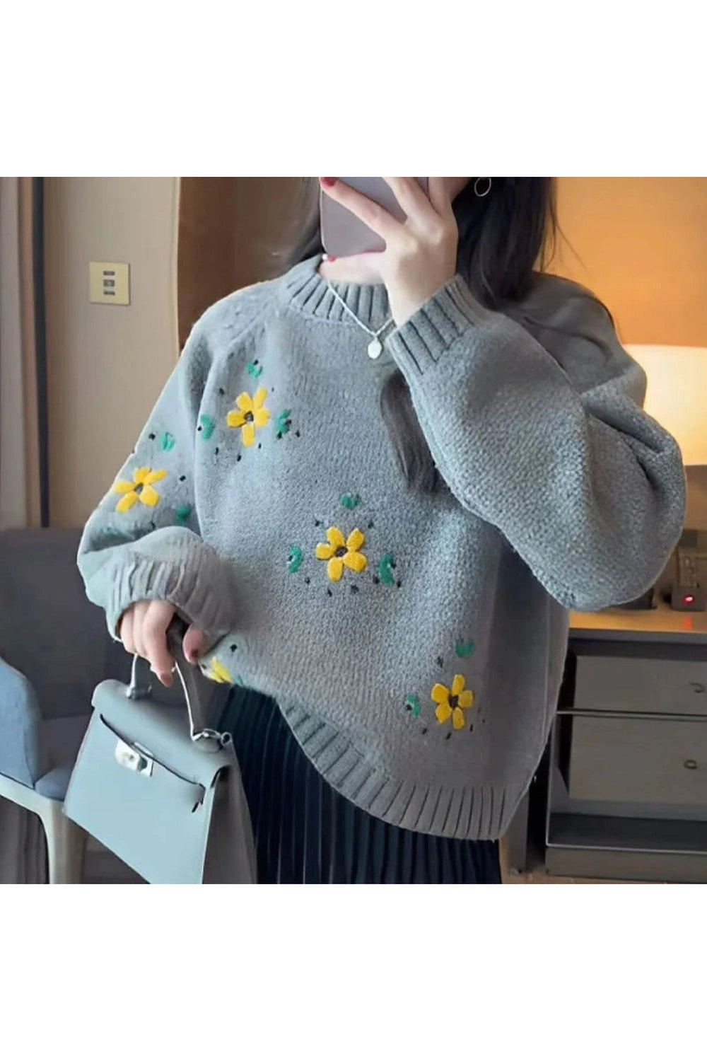 Daisy Daydream Knit Fall Sweater