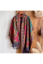 Vintage Paisley Patterned Poncho