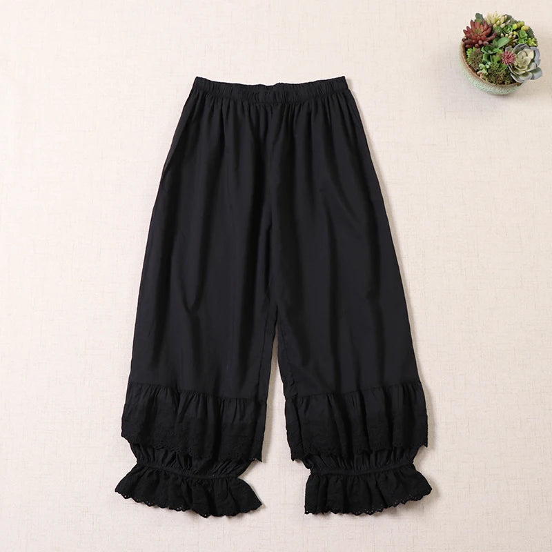 Mori Girl Ruffle Cropped Trousers
