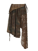 Y2K Plaid Irregular Mini Skirt