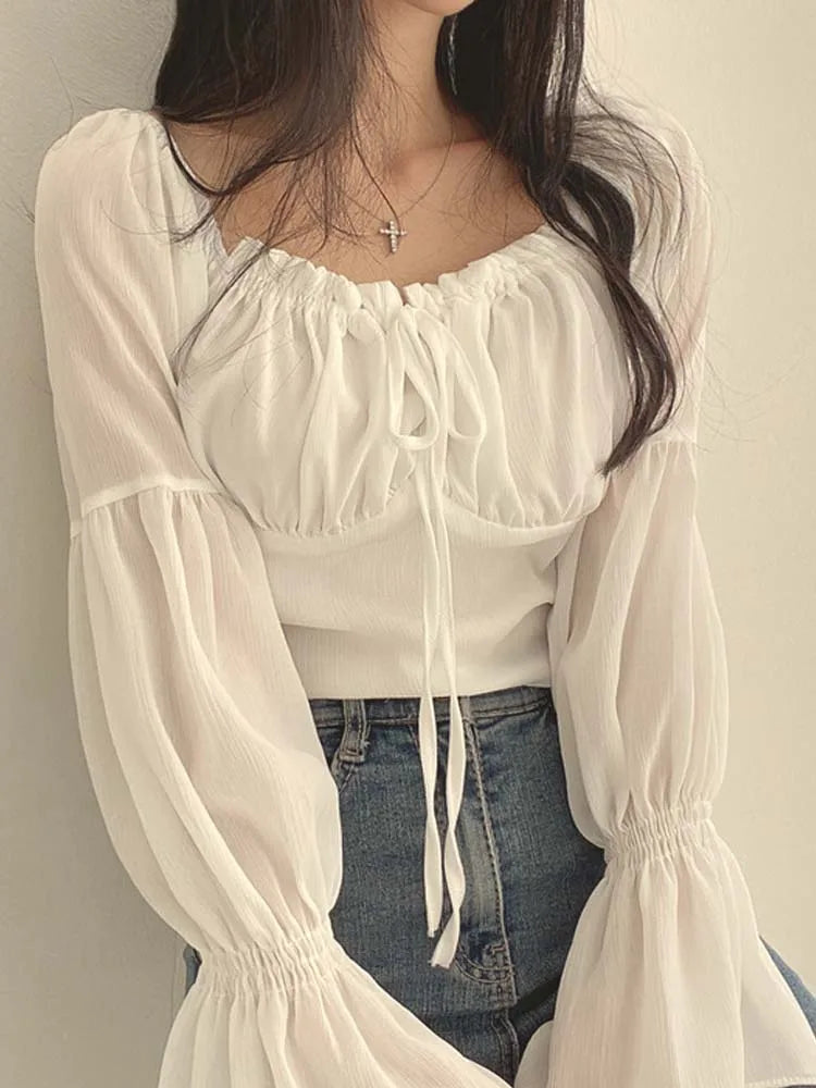 Vintage Boho Bishop Sleeve Shirt