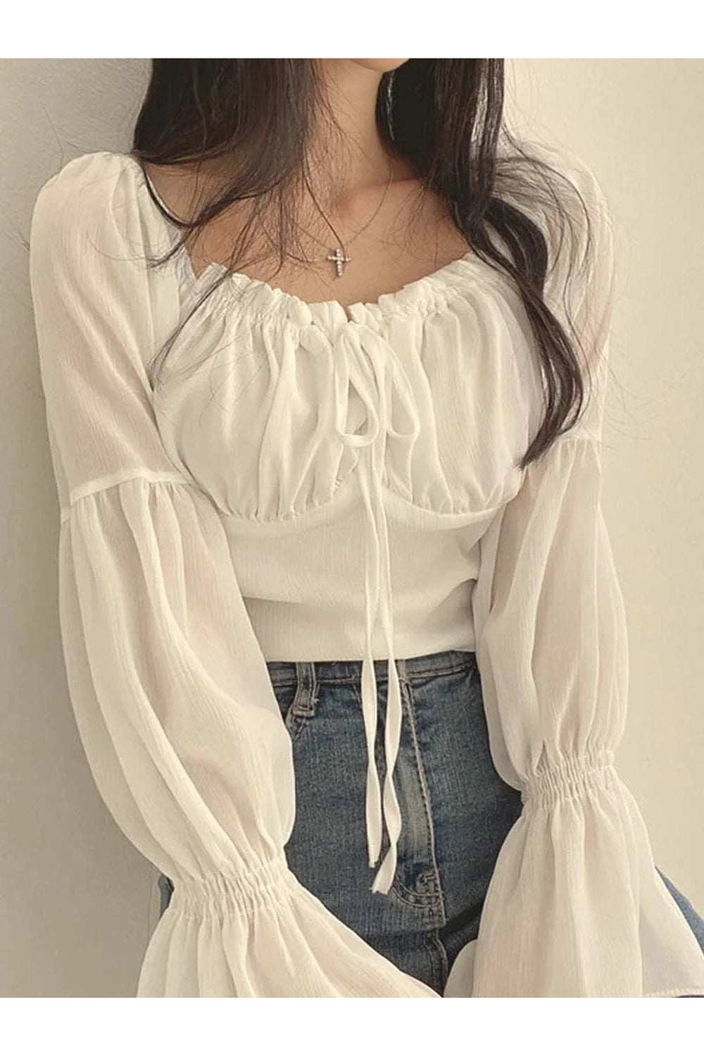 Vintage Boho Bishop Sleeve Shirt cottagecoreclothes