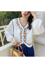 Chiffon Puff Sleeve Button Blouse