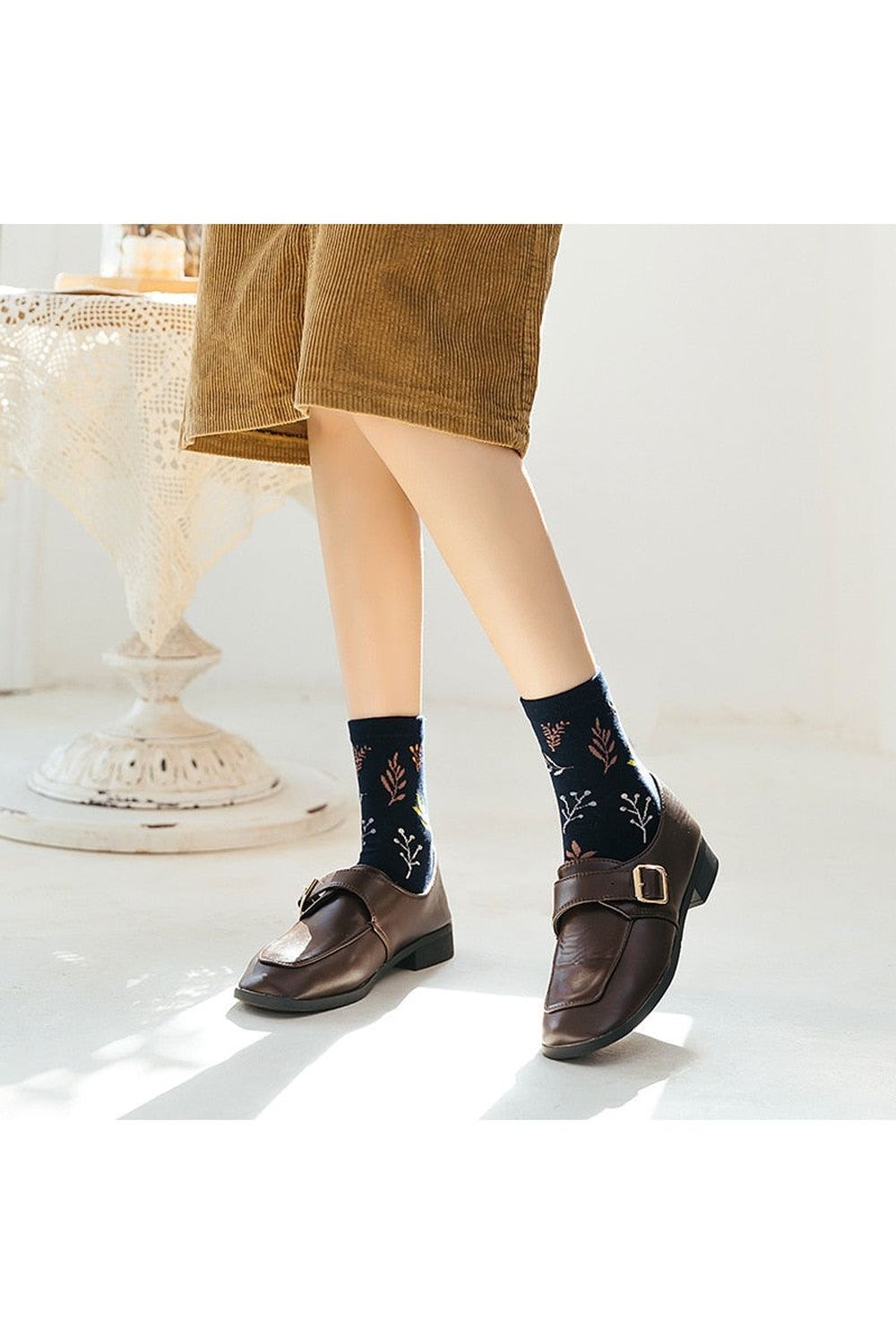 Cottagecore Japanese Print Long Socks cottagecoreclothes