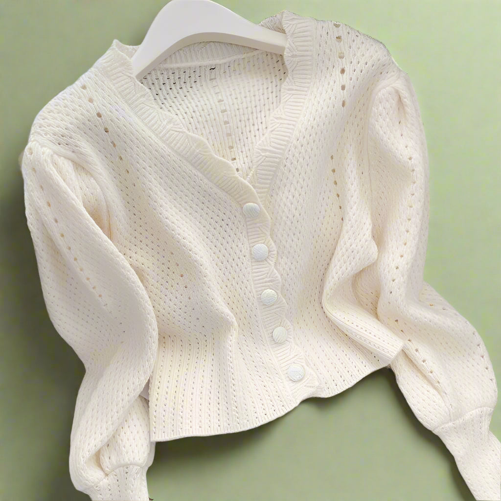 Cottagecore Buttoned Knit Cardigan cottagecoreclothes