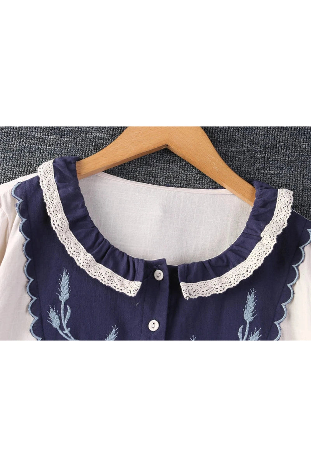 Embroidered Three Quarter Dress cottagecoreclothes