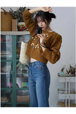 Harvest Bloom Crop Fall Cardigan