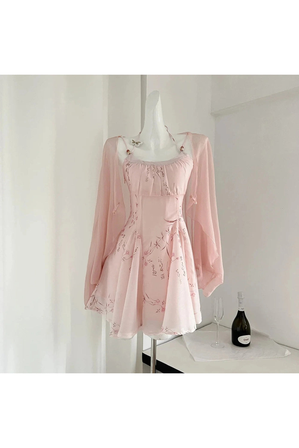 Fairycore Flowing Chiffon Dress Set