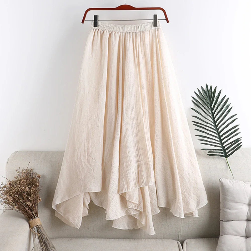 Bohemian Linen Long Skirt