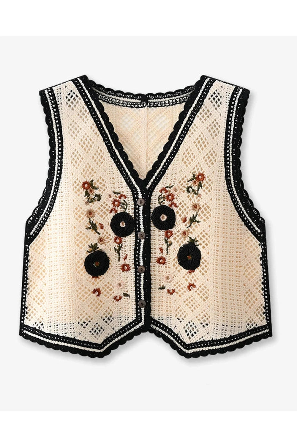 Crochet Floral Vest