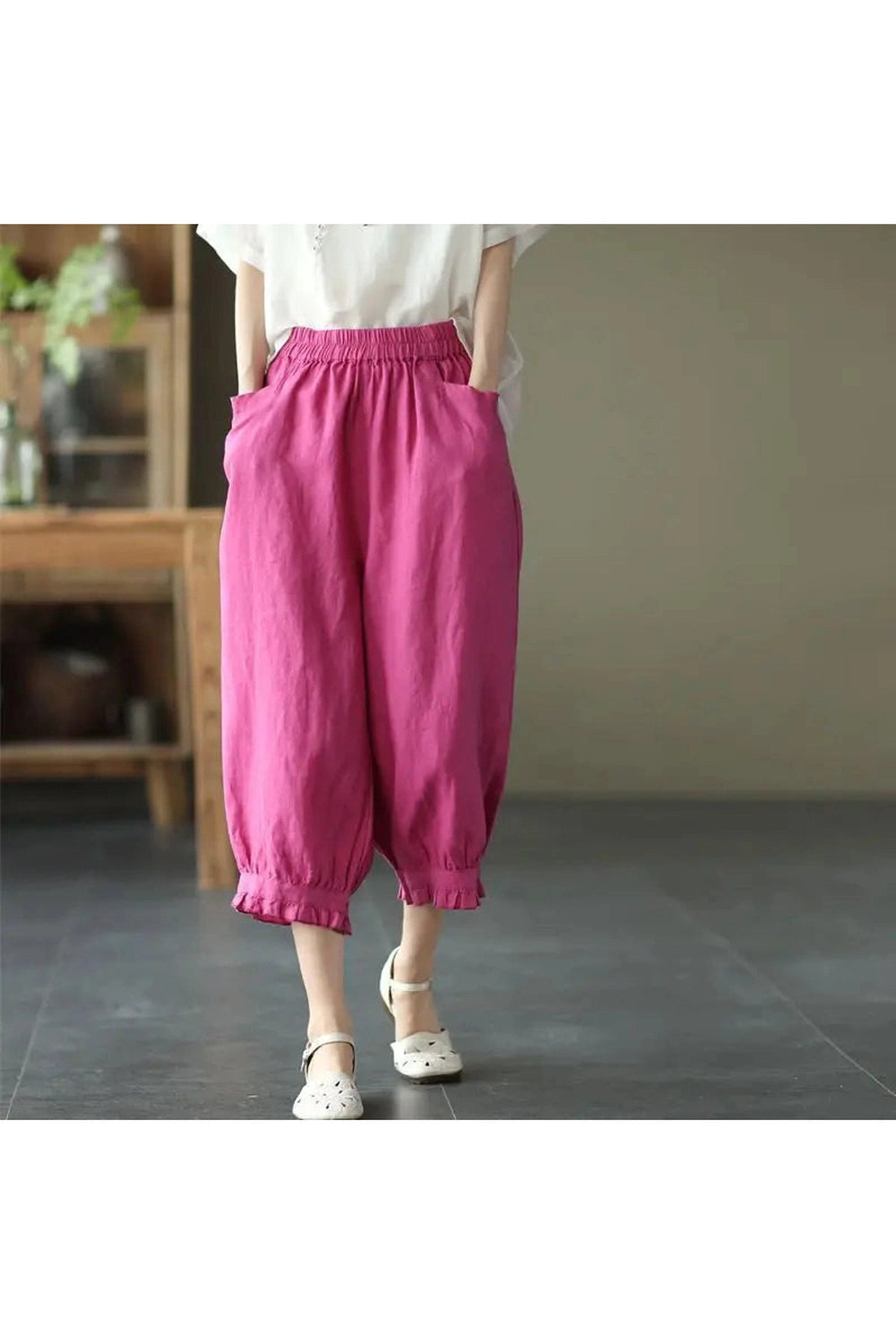 Pleated Loose Harem Pants