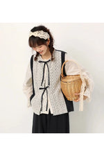 Embroidery Lace-up Fall Waistcoat