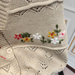 Mori Girl Patchwork Floral Crochet Colete