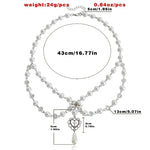 Pearls Heart Cross Necklace