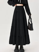 Retro Tiered High Waist Maxi Skirt