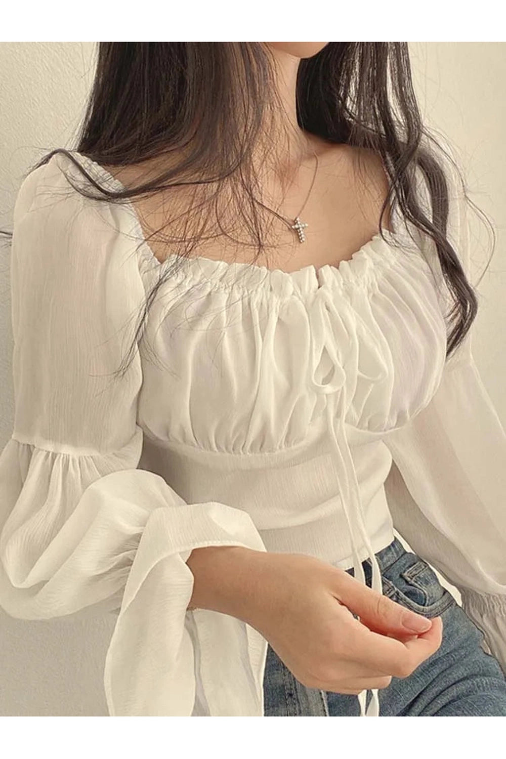 Vintage Boho Bishop Sleeve Shirt cottagecoreclothes