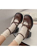 Vintage Cross-Strap Chunky Shoes