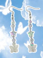 Fairycore Crystal Star and Butterfly Drop Earrings